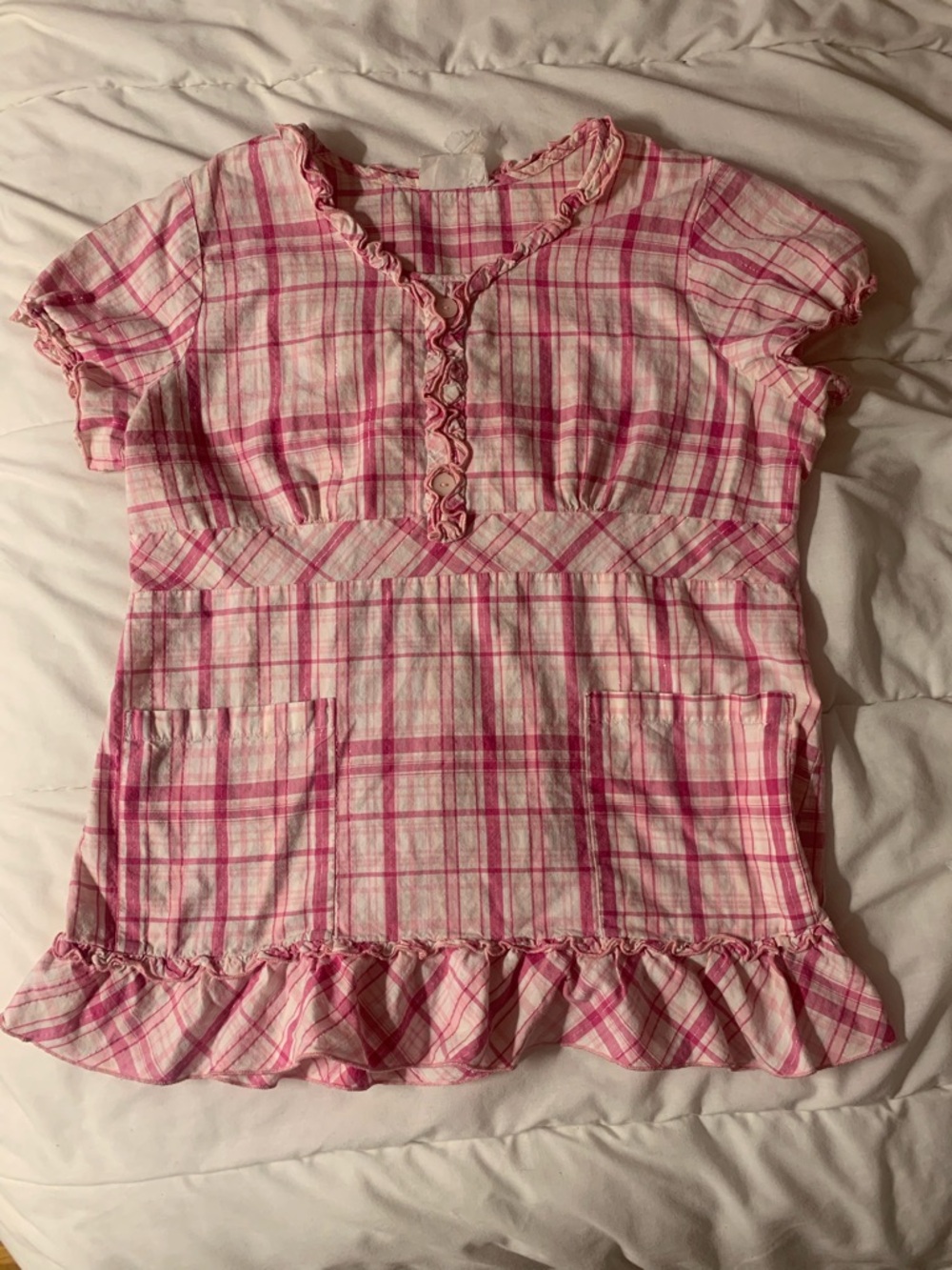 Pink Plaid Ruffle-Trim Top 🩷 - Picture 6 of 7